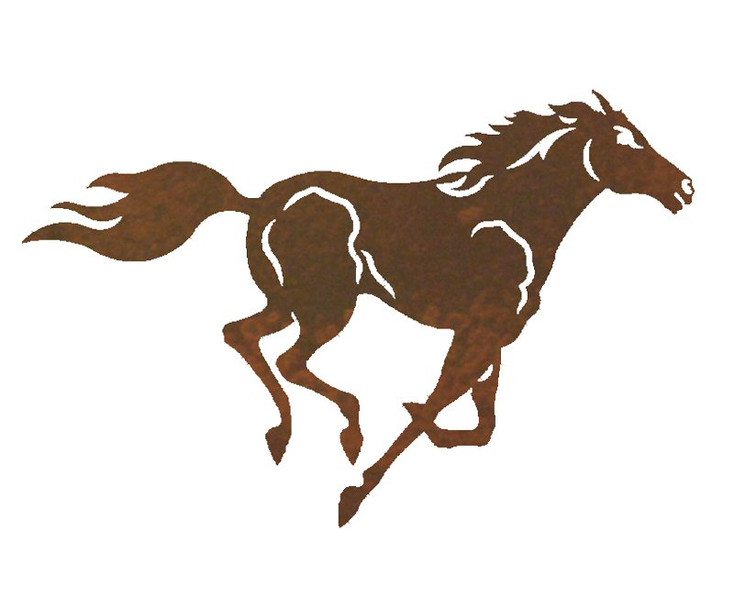 20" Running Wild Horse Metal Wall Art