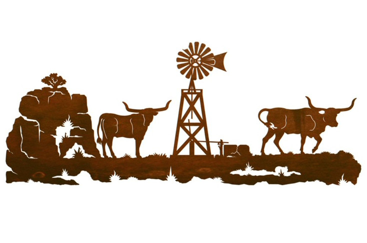 42 Longhorn Steers Metal Wall Art Western Wall Decor