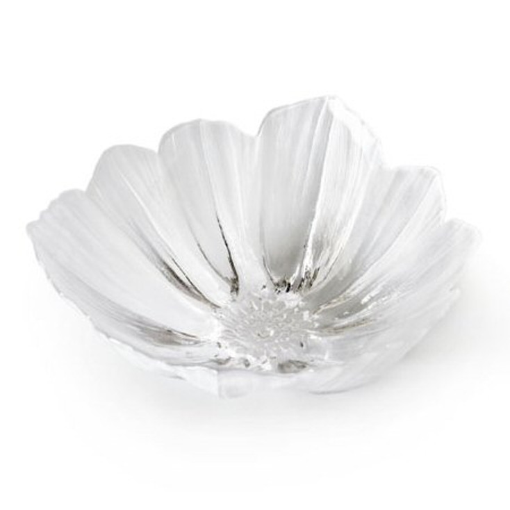 Medium Anemone Clear Crystal Bowl by Mats Jonasson