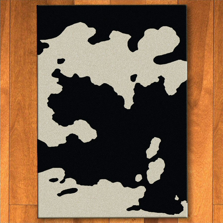 3' x 4' Black Cowhide Western Rectangle Scatter Rug