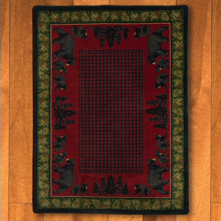3' x 4' Bear Family Multi Color Wildlife Rectangle Scatter Rug