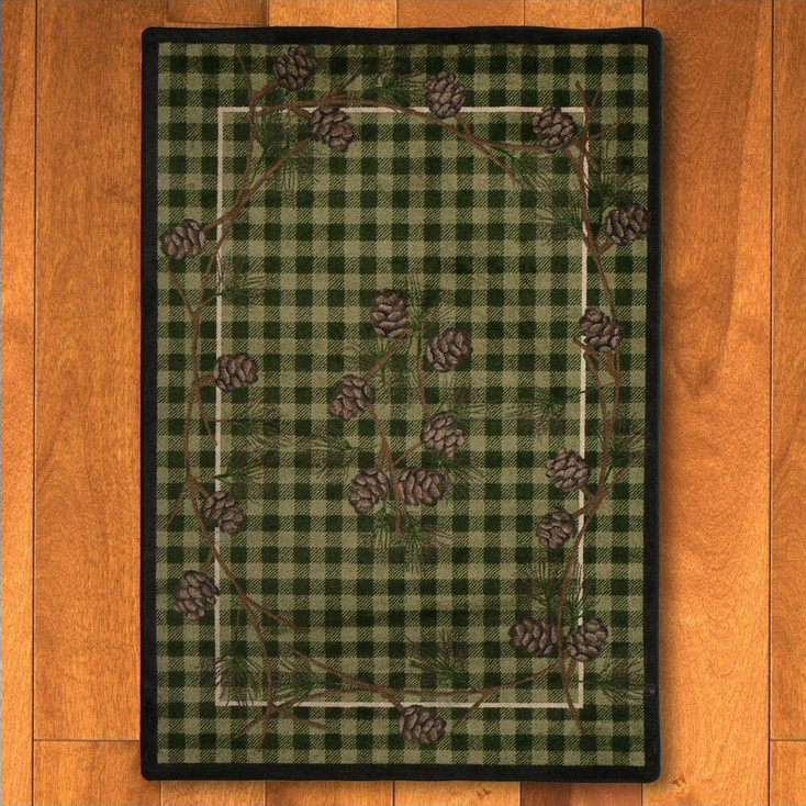 3' x 4' Wooded Pines Green Nature Rectangle Scatter Rug
