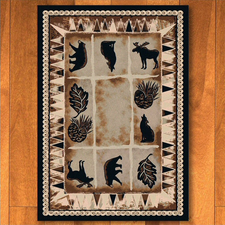 3' x 4' Northern Wildlife Brown Shades Rectangle Scatter Rug