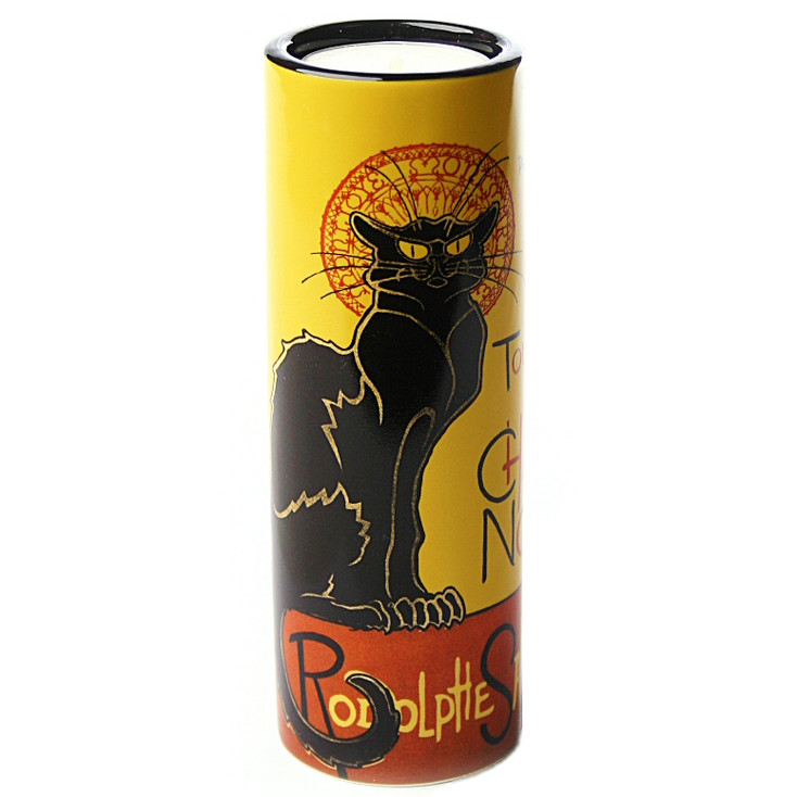 Le Chat Noir Cat Black Cat Ceramic Tea Light Candle Holder by Steinlen