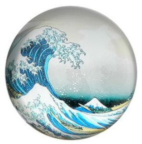 Great Wave off Kanagawa Glass Paperweight by Hokusai