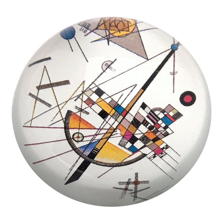 Mild Tension Abstract Modern Glass Paperweight by Kandinsky