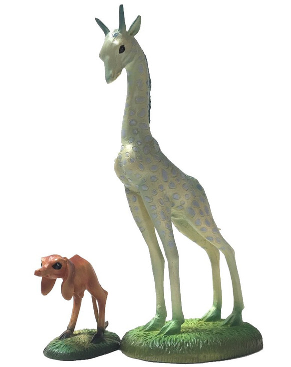 Giraffe and Two Legged Dog Statue Set by Hieronymus Bosch