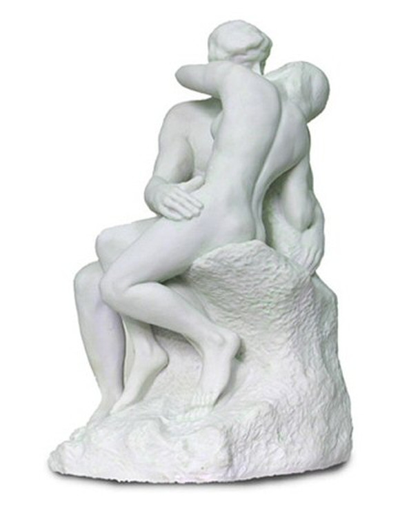 Large White and Grey The Kiss Statue by Auguste Rodin