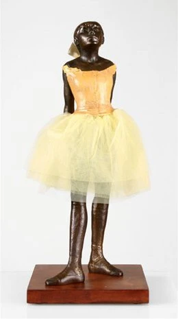 Large Little Dancer Ballerina with Fabric Skirt Statue by Edgar Degas