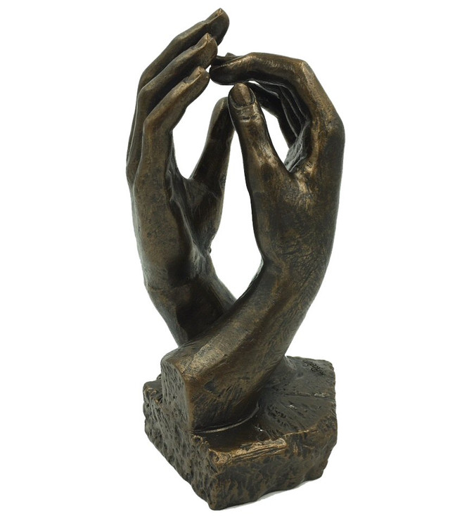 Small Bronze Cathedral Clasping Hands Statue by Rodin