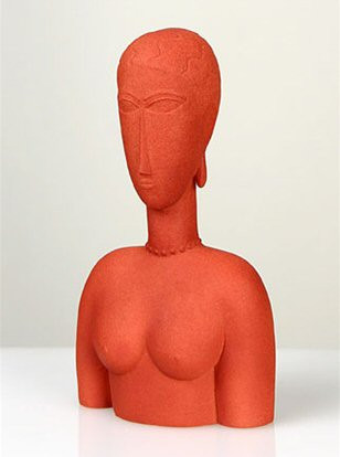 Modigliani Abstract Female Bust, Red