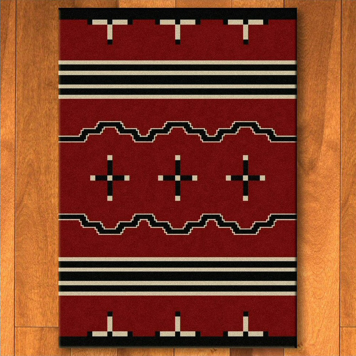 4' x 5' Big Chief Red Southwest Rectangle Rug