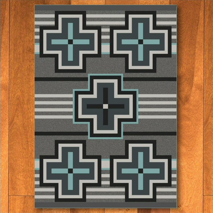 4' x 5' Bounty Turquoise Southwest Rectangle Rug