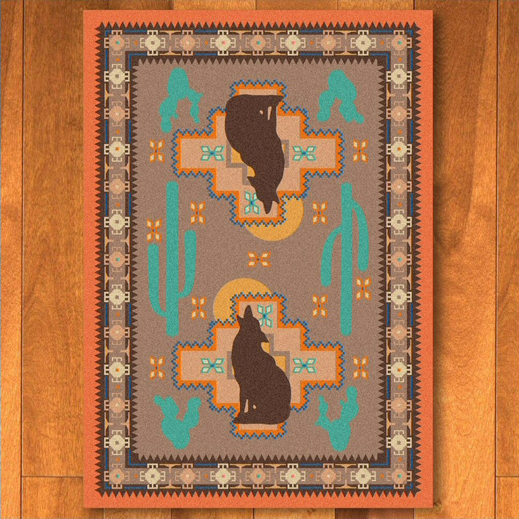 4' x 5' Howl at the Moon Desert Rose Southwest Rectangle Rug