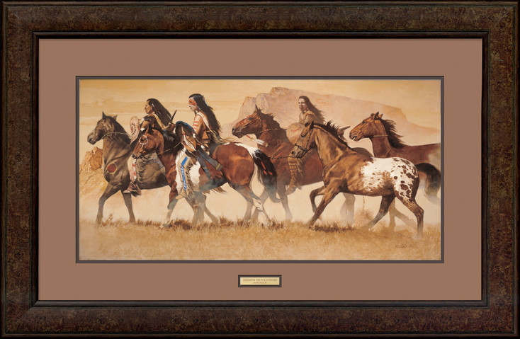 Return of the Stolen Ponies Native Americans Artist Proof Framed Art