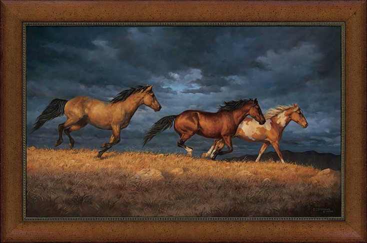 Thunder Ridge Horses Framed Canvas Giclee Art Print Wall Art