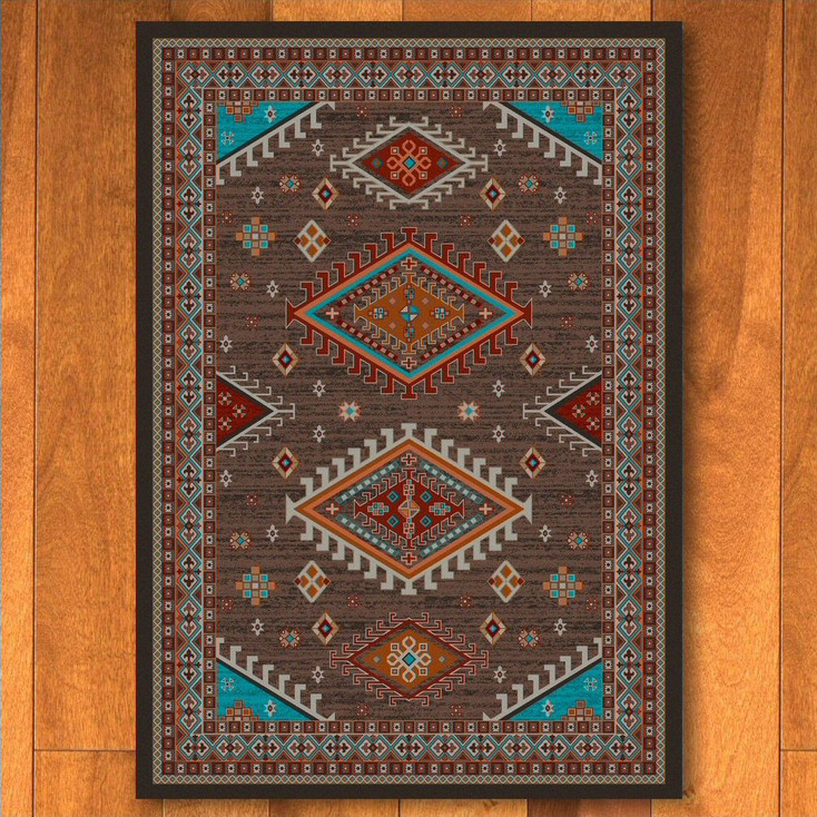 4' x 5' Persian Southwest Brown Rectangle Rug