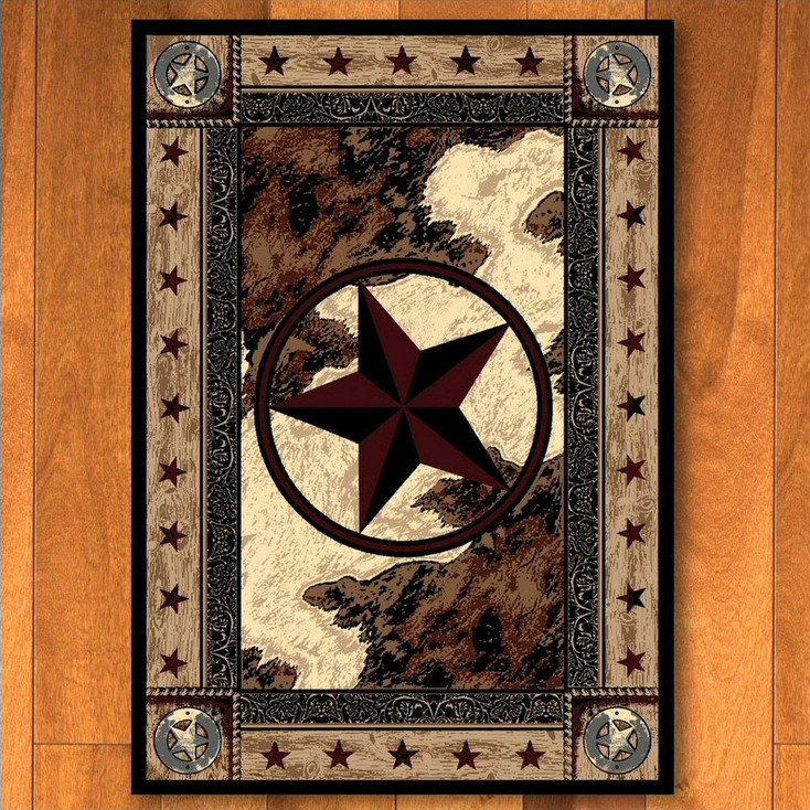 4' x 5' Ranger Hideout Western Star Rectangle Rug