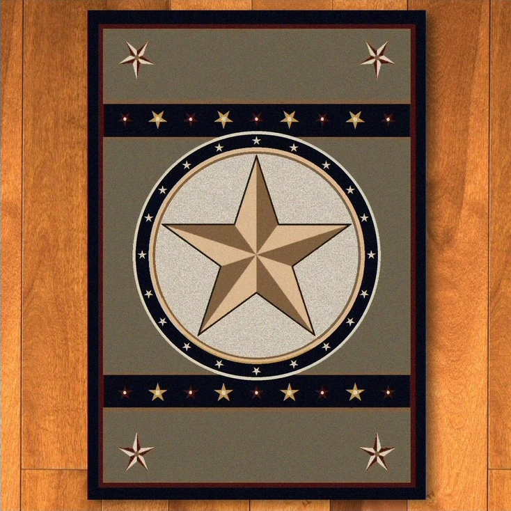 4' x 5' Sage Star Green Western Rectangle Rug