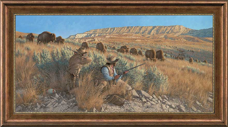 The Buffalo Hunters Framed Canvas Giclee Art Print Wall Art