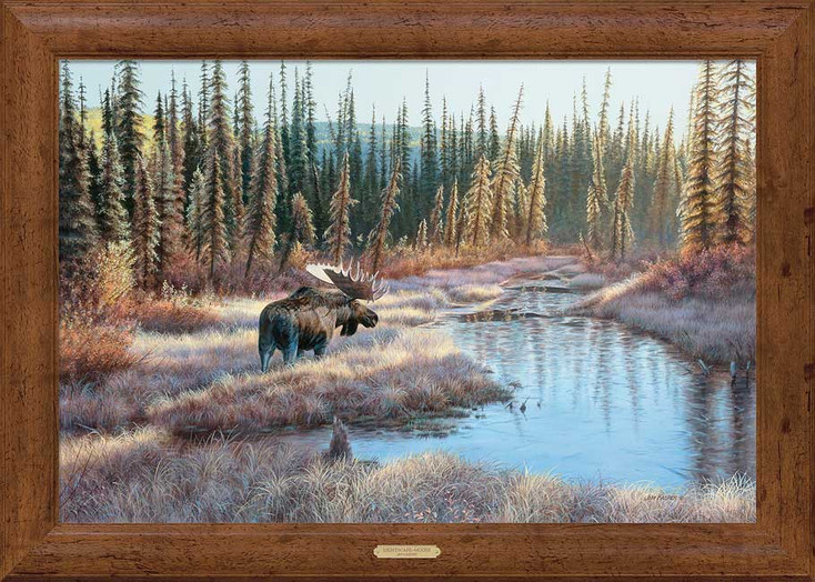 Lightscape Moose Framed Canvas Art Print Wall Art