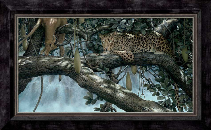 Night Falls Leopard Framed Canvas Giclee Art Print Wall Art