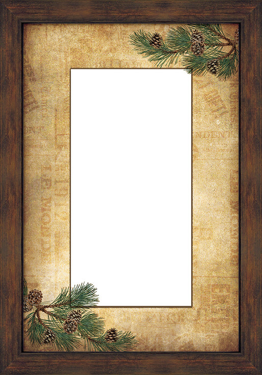 Pinecone Branches Framed Wall Mirror