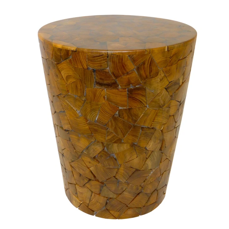 Teak Wood Round Accent Table