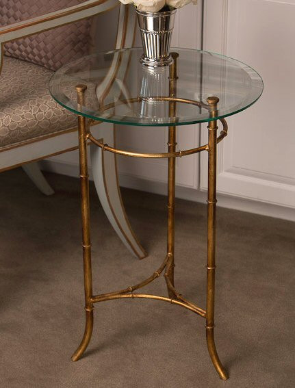 Antique Gold Iron Bamboo Side Table Dessau Home HC629