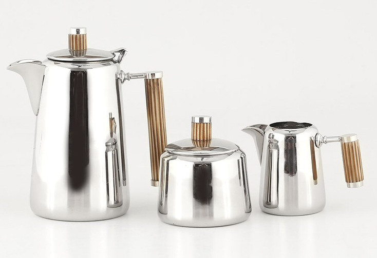 Bone Handle Brass and Resin Coffee Set
