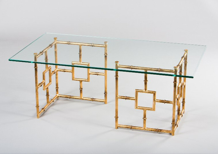 Antique Gold Bamboo Float Iron Coffee Table