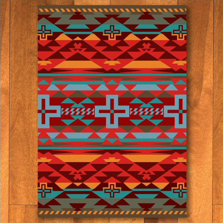 5' x 8' Rustic Cross Sunset Southwest Rectangle Rug