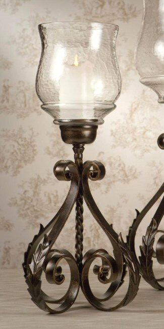 Bronze Iron Acanthus Leaf Iron Hurricane