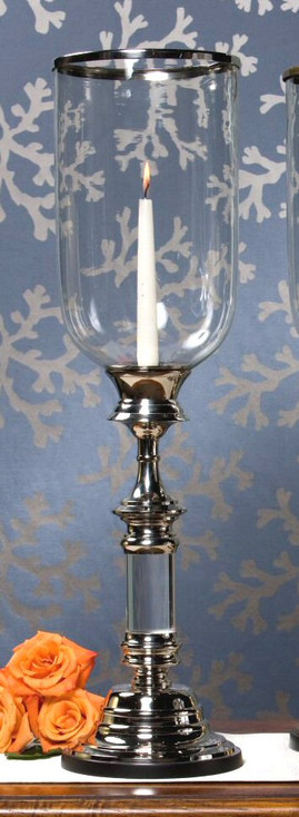 Silver Lucite Stem Hurricane