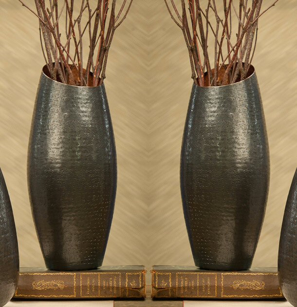 Tall Bronze Copper Vase, Set of 2