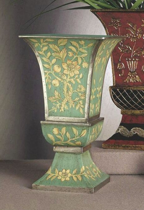 Blue and Green Iron Vase