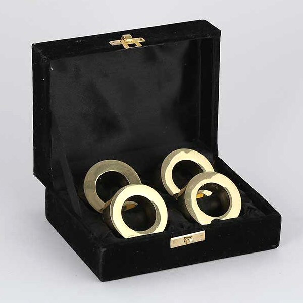 Gold Ring Brass Napkin Rings, Set of 16