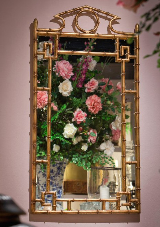 Antique Gold Bamboo Wall Mirror