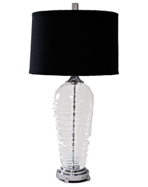 Spiral Glass Table Lamp with Black Shade
