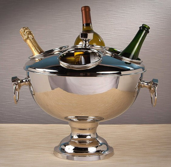 Nickel Plated Brass Four Bottle Cooler