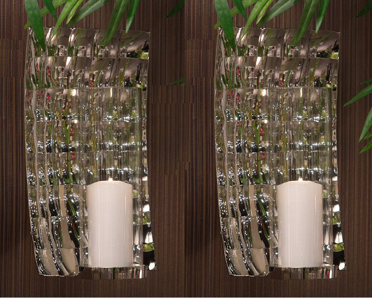 Geometric Rectangle Aluminum Wall Sconce, Set of 2