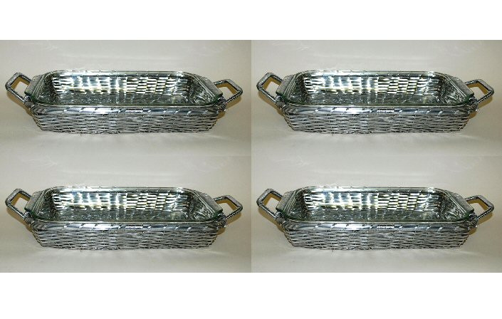 Aluminum Rectangular Pyrex Baker Tray, Set of 4