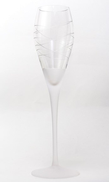 Afterglow Romanian Crystal Flute Champagne Glasses, Set of 4