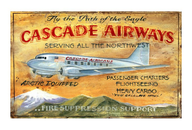 Custom Cascade Airways Vintage Style Metal Sign