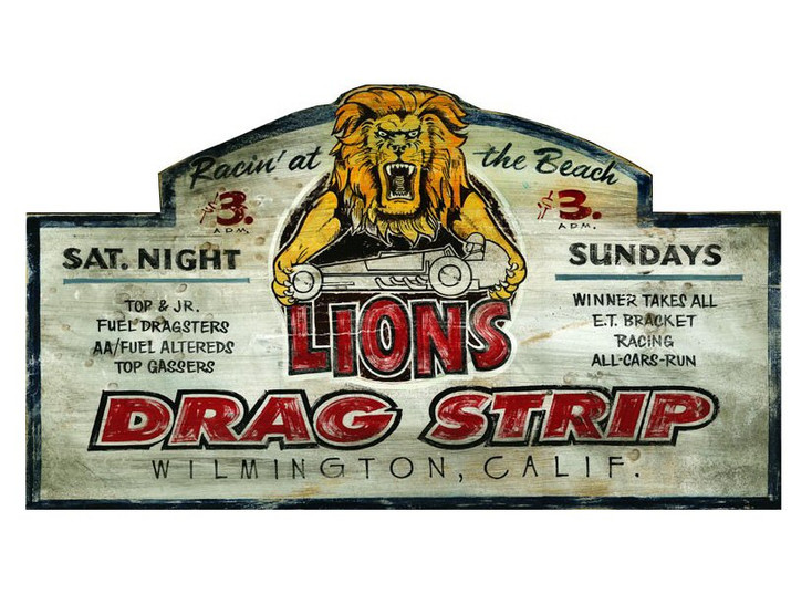 Custom Lions Drag Strip Vintage Style Metal Sign