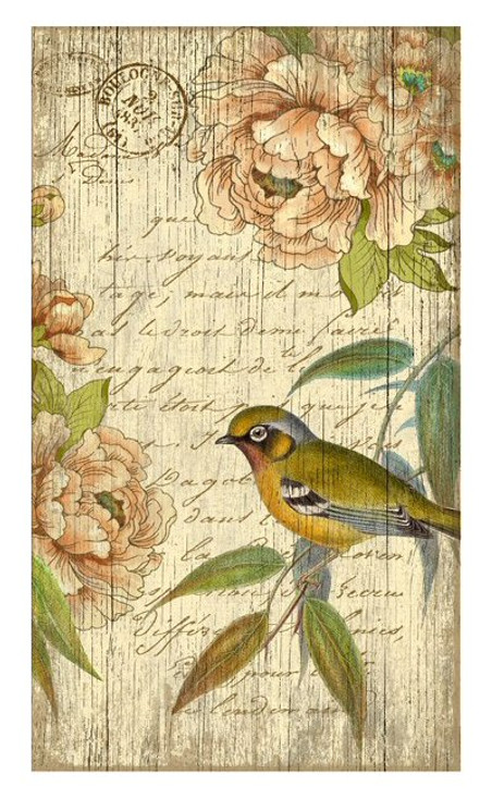 Right Bird with Flowers Vintage Style Metal Sign
