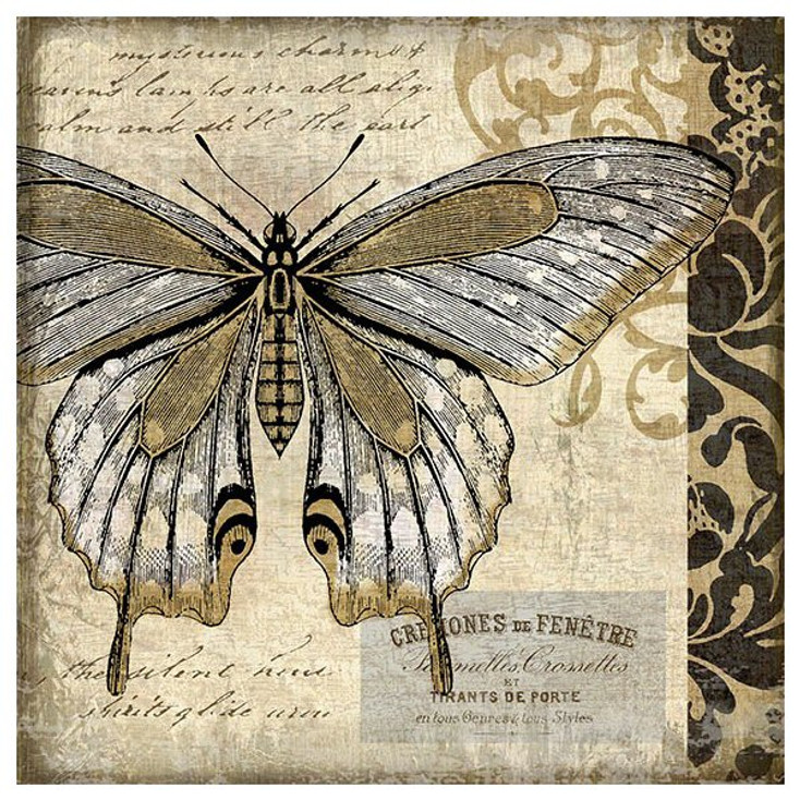 Classic Butterfly II Vintage Style Metal Sign