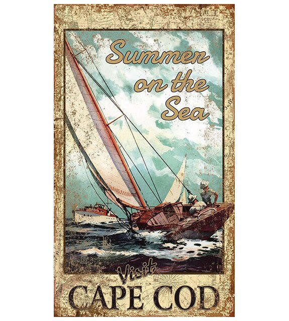 Custom Visit Cape Cod Boating Vintage Style Metal Sign
