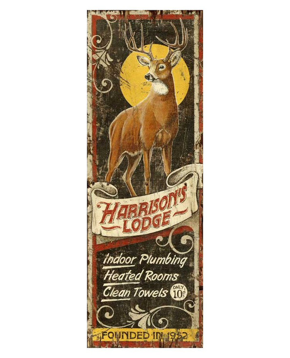 Custom Harrison's Deer Lodge Vintage Style Metal Sign