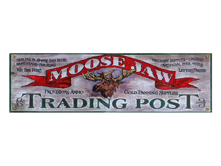 Custom Moose Jaw Trading Post Vintage Style Metal Sign